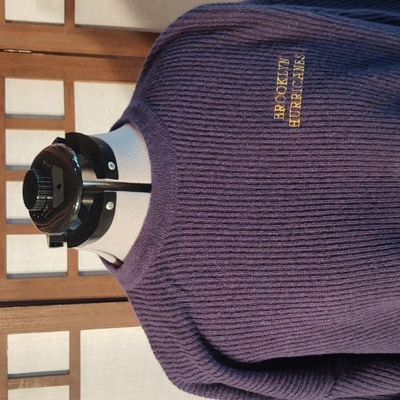 Vintage Columbia Navy Merino Wool Blend Ribbed Sweater Sz XL - Picture 2 of 10